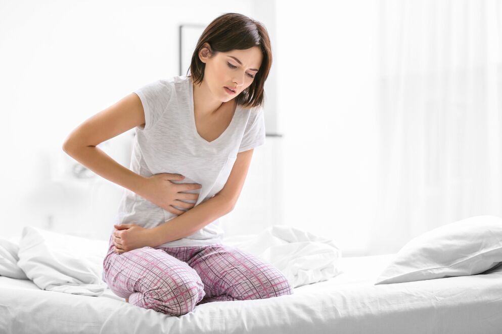 Bauchschmerzen als Symptom vun der Präsenz vu Parasiten